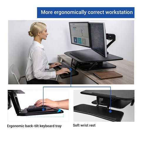 Image of FlexiSpot F3 27" - Compact Series Standing Desk Converter - F3B / F3W / F3N