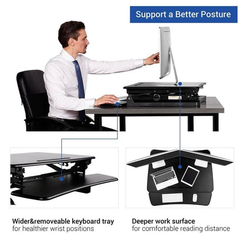 Image of FlexiSpot M1 27" - Standing Desk Converter -Classic Series (M1B / M1W)
