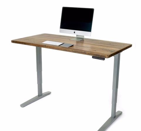 Image of UPLIFT 900 Sit Stand Desk with Reclaimed Wood Top