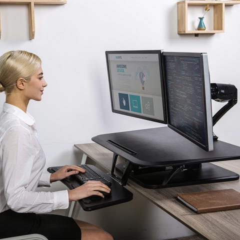 Image of FlexiSpot F3M 32" - Standing Desk Converter - Compact Series F3MB F3MW F3MN