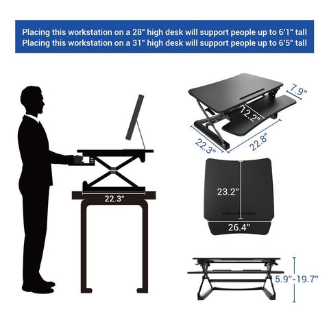 Image of FlexiSpot M1 27" - Standing Desk Converter -Classic Series (M1B / M1W)