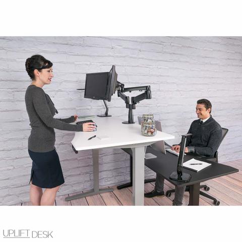 Image of UPLIFT 900 Height Adjustable Standing Desk in White Eco