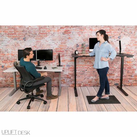 Image of UPLIFT 900 Height Adjustable Standing Desk in Mahogany Laminate