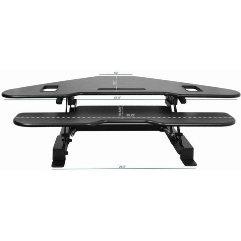 Image of VIVO Corner Deluxe Height Adjustable Tabletop | Desk Riser Platform Sit Stand Black - DESK-V000C