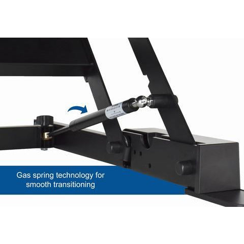 Image of VIVO Corner Deluxe Height Adjustable Tabletop | Desk Riser Platform Sit Stand Black - DESK-V000C