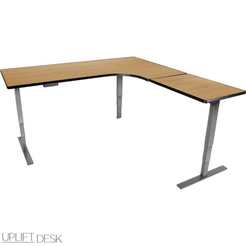 Image of UPLIFT 950 Height Adjustable Standing Desk with L-Shaped in Laminate