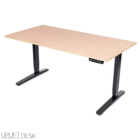 Image of UPLIFT 900 Height Adjustable Standing Desk in Maple Greenguard