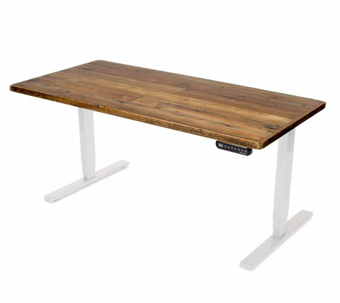 Image of UPLIFT 900 Sit Stand Desk with Reclaimed Wood Top