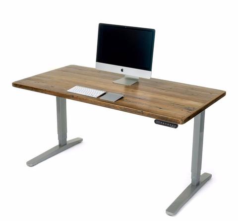 Image of UPLIFT 900 Sit Stand Desk with Reclaimed Wood Top