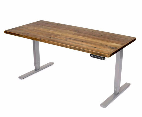 Image of UPLIFT 900 Sit Stand Desk with Reclaimed Wood Top