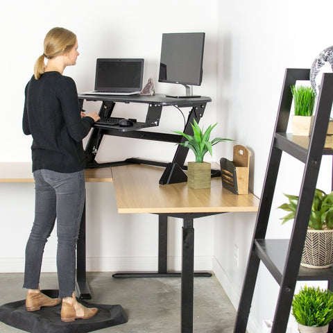 Image of VIVO DESK-V000LC Corner Standing Desk Converter