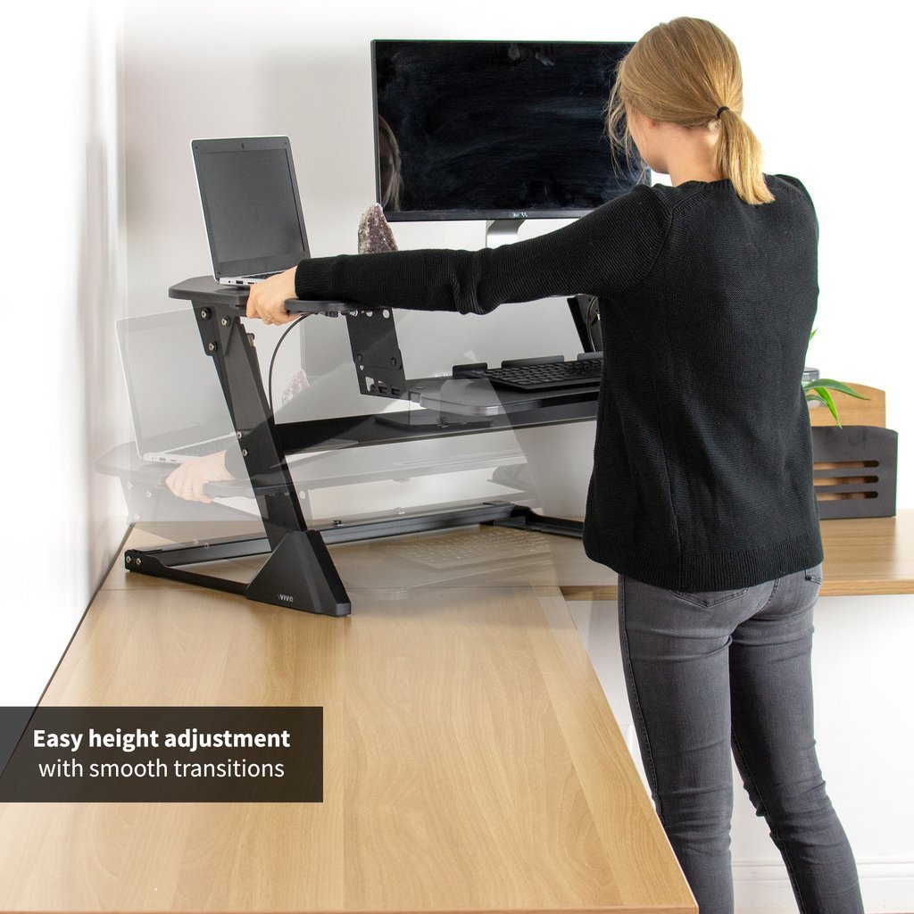VIVO DESK-V000LC Corner Standing Desk Converter