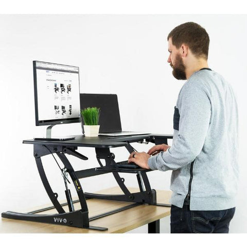 Image of VIVO DESK-V000V Corner Standing Desk Converter