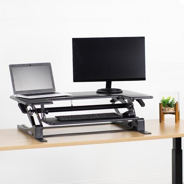 VIVO DESK-V000V Corner Standing Desk Converter