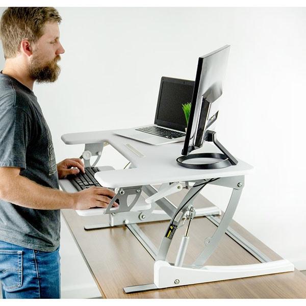 VIVO DESK-V000V Corner Standing Desk Converter