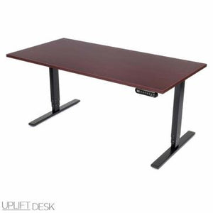 UPLIFT 900 Height Adjustable Standing Desk in Mahogany Laminate
