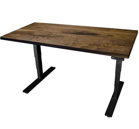 Image of UPLIFT 900 Height Adjustable Standing Desk in Solid Wood-Walnut